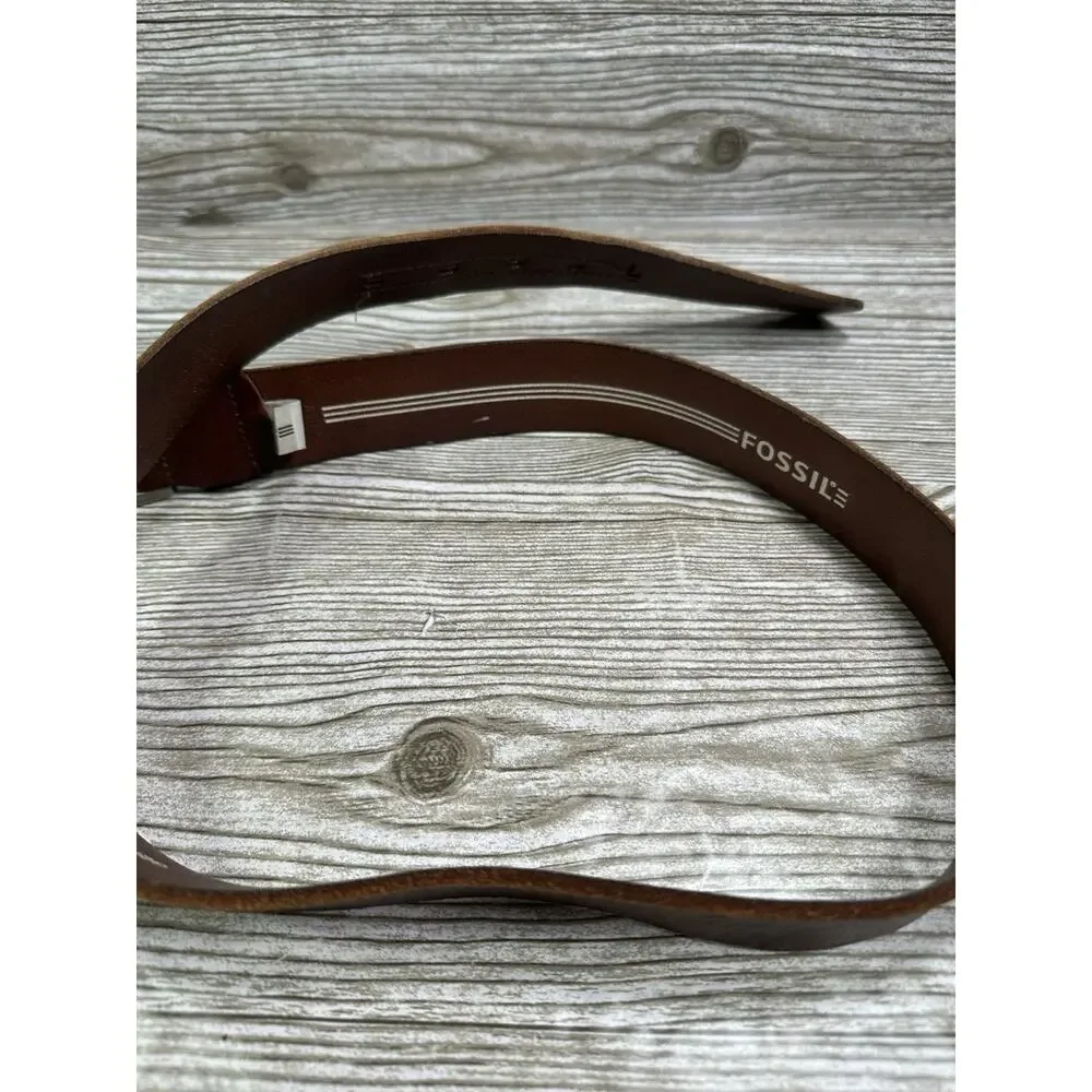 FOSSIL Men’s Brown Leather Belt Size US 34 1 1/2” Width
